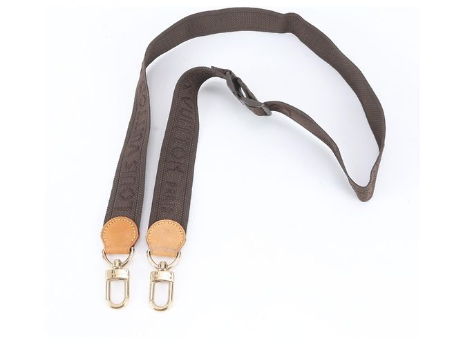 Louis Vuitton Brown Leather and Nylon Shoulder Strap