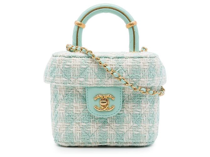 Bolsa de mão Chanel Mini Tweed Crush com alça, Verde