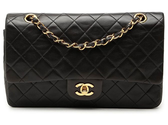 Chanel Black Medium Classic Lambskin Double Flap Noir