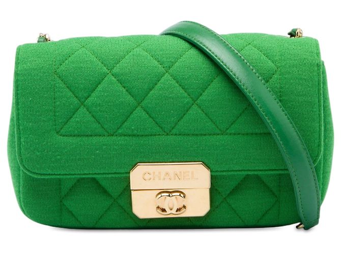 Chanel Green Mini Jersey Chic With Me Flap Verde