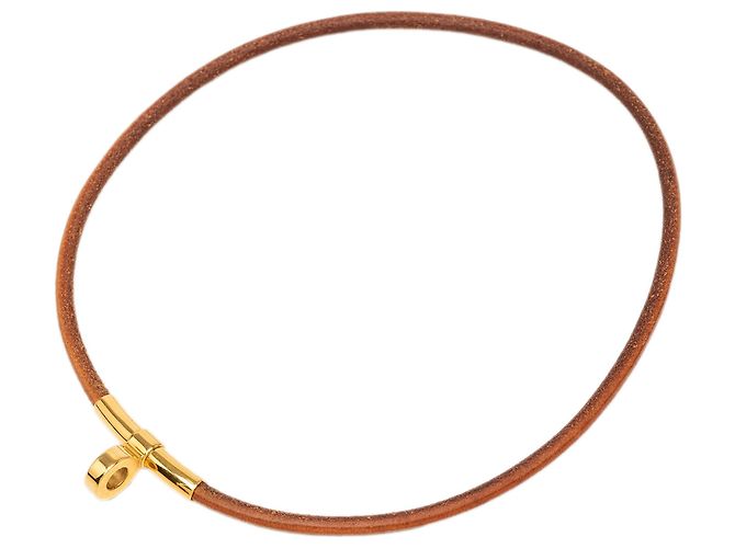 Gargantilla Kite de cuero marrón Hermès
