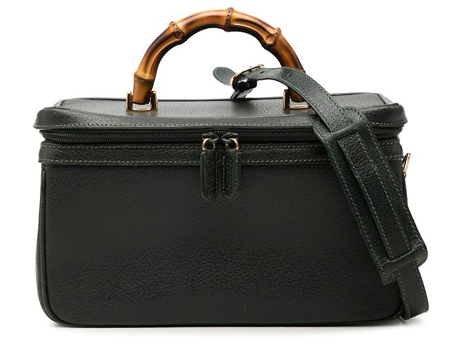 Bamboo Borsa Vanity Gucci in vitello verde con bambù Verde scuro