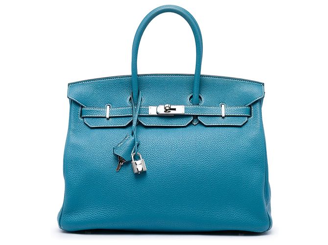 Hermès Blue Clemence Birkin Retourne 35 Bleu
