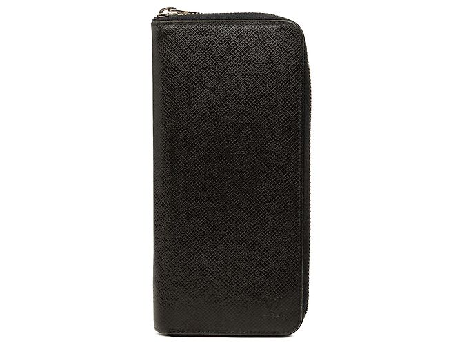 Louis Vuitton Black Taiga Zippy Vertical Long Wallet