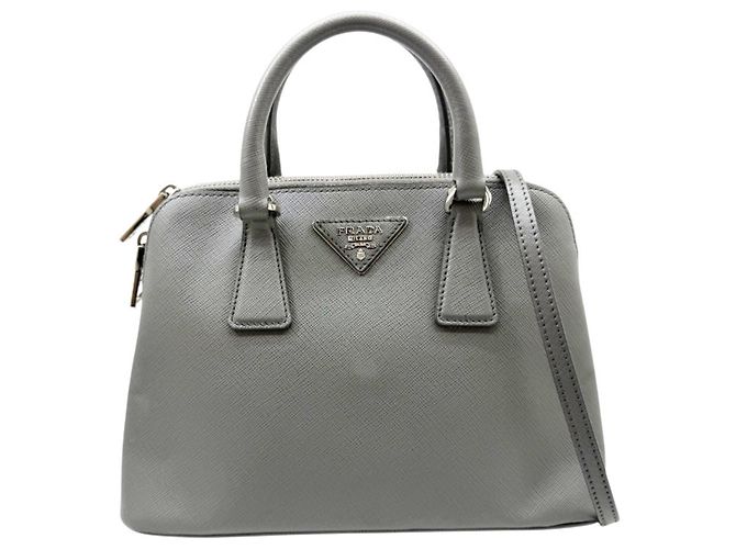 Sac à main Prada Saffiano Luxe en cuir gris Marron