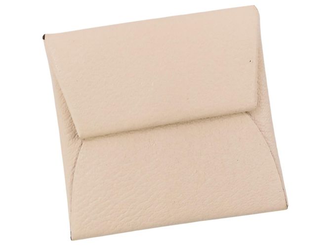 Hermès HERMES Bastia Chevre Leather Coin Case Beige