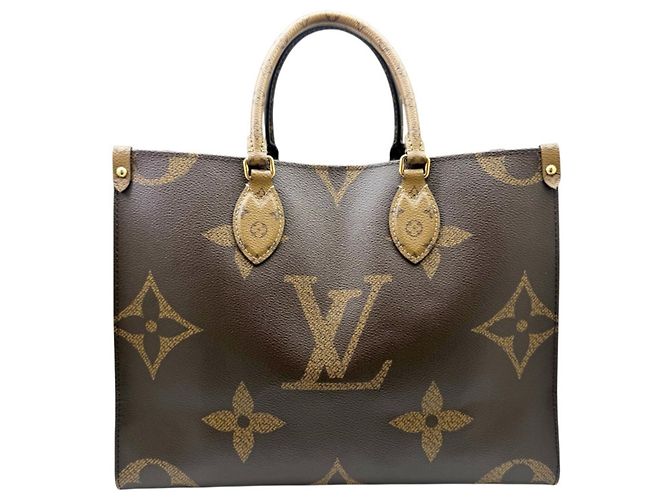 Sac Cabas Louis Vuitton Monogram Giant Reverse OnTheGo MM Marron