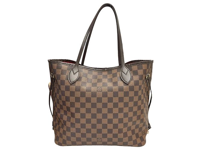 Louis Vuitton Damier Neverfull MM Shoulder Bag Brown Damier ebene