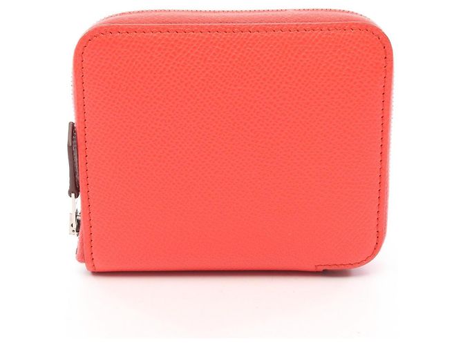 Hermès Hermes Azap Compact Round Wallet Red