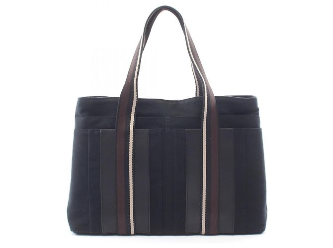 Hermès Saco Tote Hermes Troca Horizontal MM Marrom Preto
