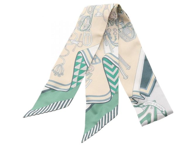 Hermès Twilly Hermes BOUQUETS SELLIER Multicolore Beige Verde