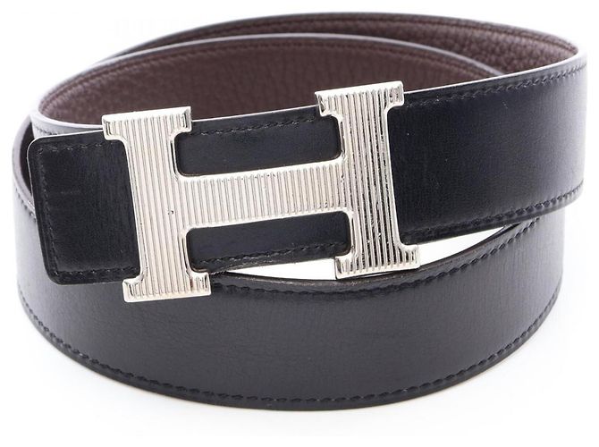 Hermès Hermes Constance H-Belt Reversible Leather Belt Brown Black