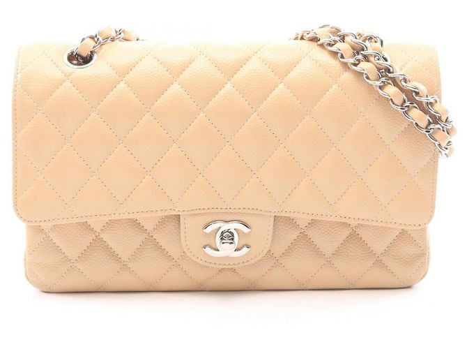 Borsa a tracolla Chanel Matelassé Double Flap Beige