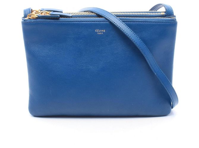 Céline Borsa a tracolla Celine TRIO SMALL in pelle blu