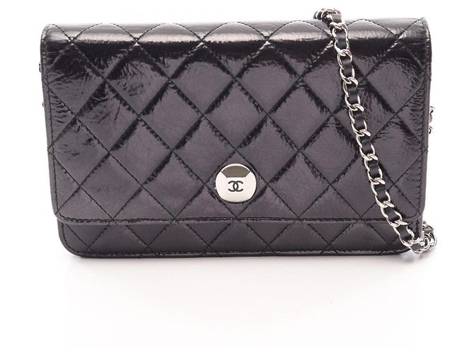 Borsa a tracolla Chanel in pelle matelassé Nero