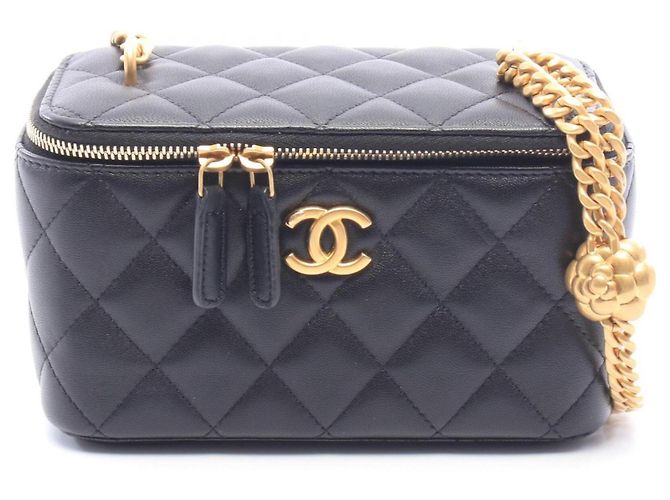 Borsa a tracolla Vanity Chanel Matelassé Nero