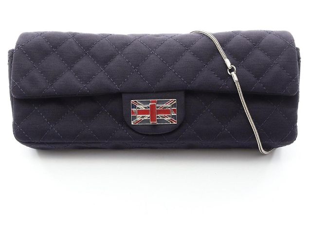Borsa a tracolla Chanel Matelassé Union Jack Blu navy