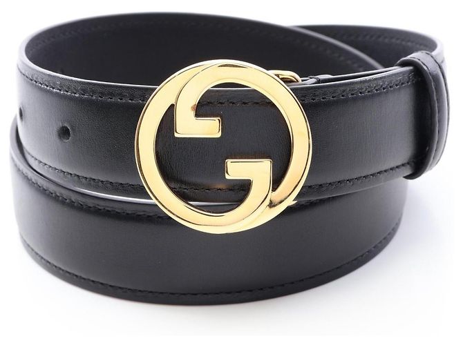 Gucci Blondie Interlocking G Leather Women's Belt Black