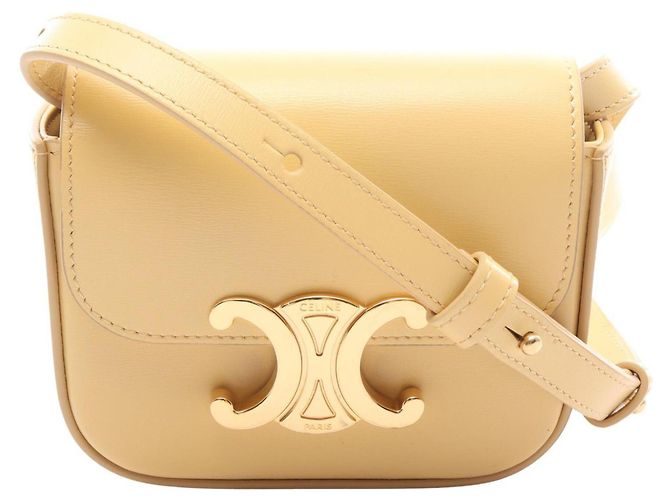 Céline Bolsa de mão Celine Mini Claude em couro amarelo