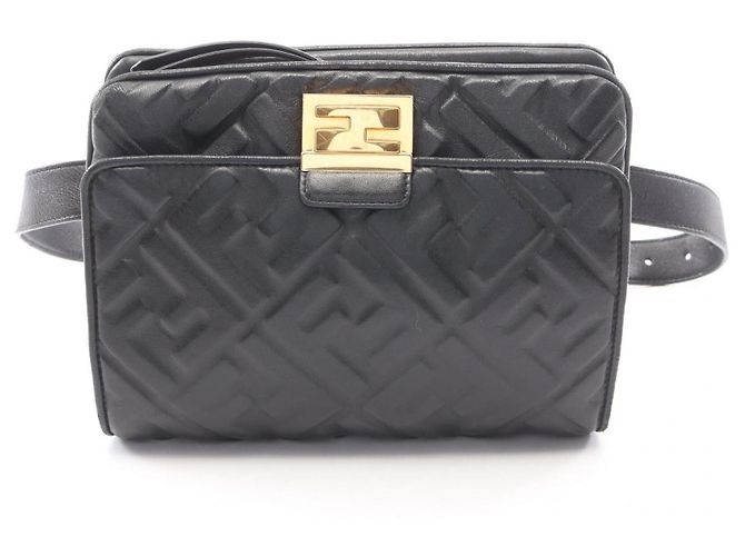 Fendi FF Embossed Upside Down Gürteltasche Schwarz