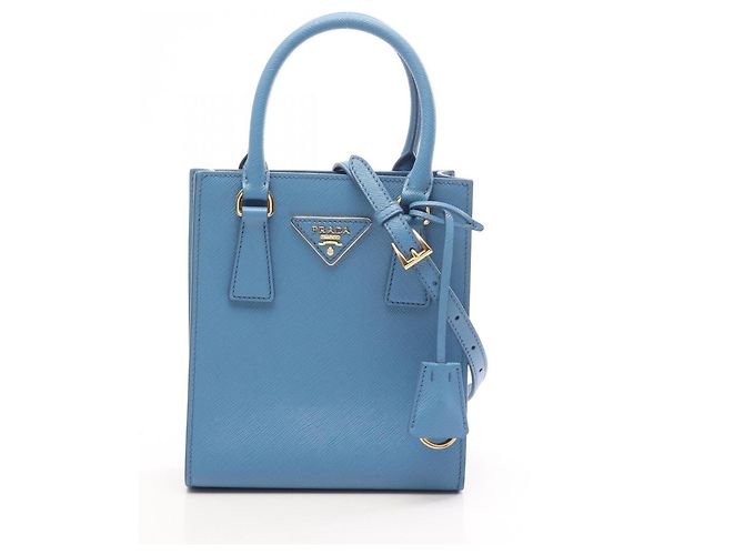 Sac à main Prada Saffiano Lux 2Way Bleu
