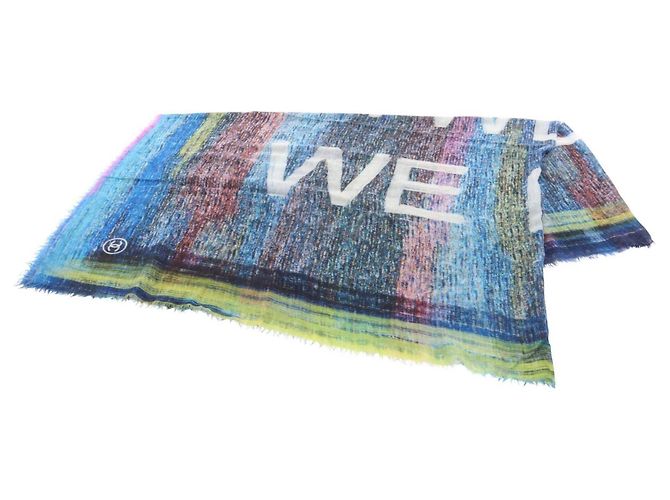 Stola in cashmere Chanel Blu Multicolore