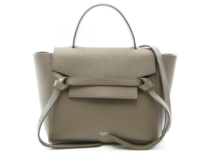 Céline Celine Belt Bag Micro - Bolsa de mão em couro Khaki Caqui