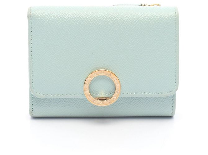 Bulgari Bvlgari Green Leather Tri-Fold Wallet
