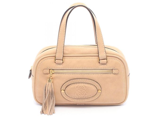Sac à main Loewe Madrid Anagram à pompon Beige