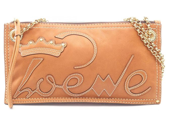 Bolsa de ombro Loewe em couro marrom