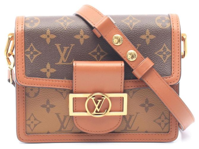 Bolsa de Ombro Louis Vuitton Dauphine Mini Monogram Reverse Marrom Bege