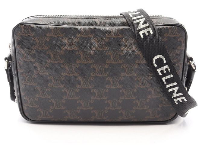 Céline Borsa a Tracolla Celine Triomphe Medium Marrone Nero