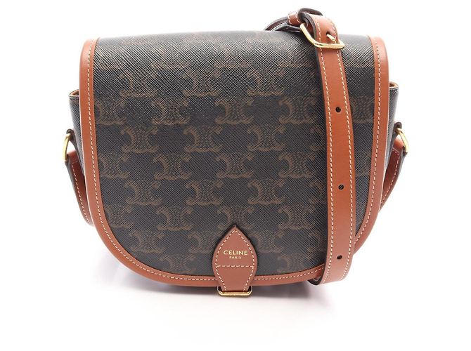 Céline Sac à main Celine Folco Medium Marron Noir