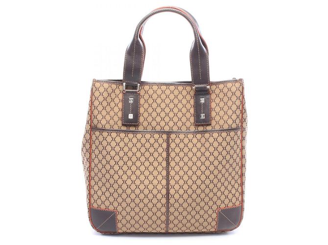 Céline Sac Cabas Celine Macadam Marron Beige