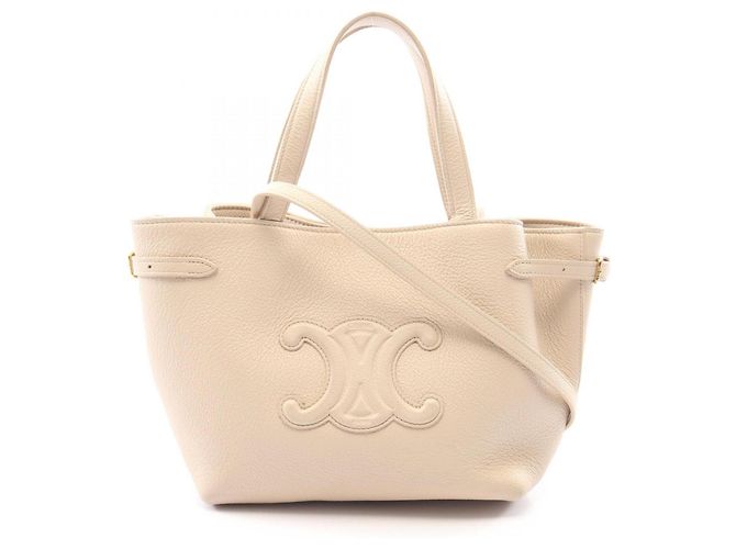 Céline Celine Mini Cabas Anais Cuir Triomphe Tote Bag Cru