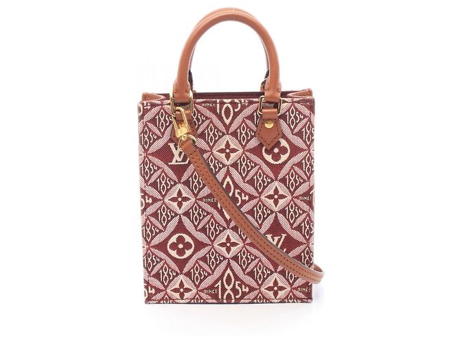 Sac à main Louis Vuitton Petite Sac Plat Monogram Jacquard Marron Bordeaux
