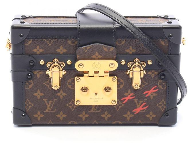 Borsa a tracolla Louis Vuitton Petite Malle Monogram Marrone Nero