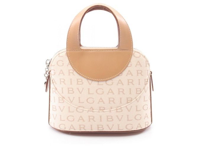 Mini Bolsa Bvlgari Bulgari Logomania Bege Cru