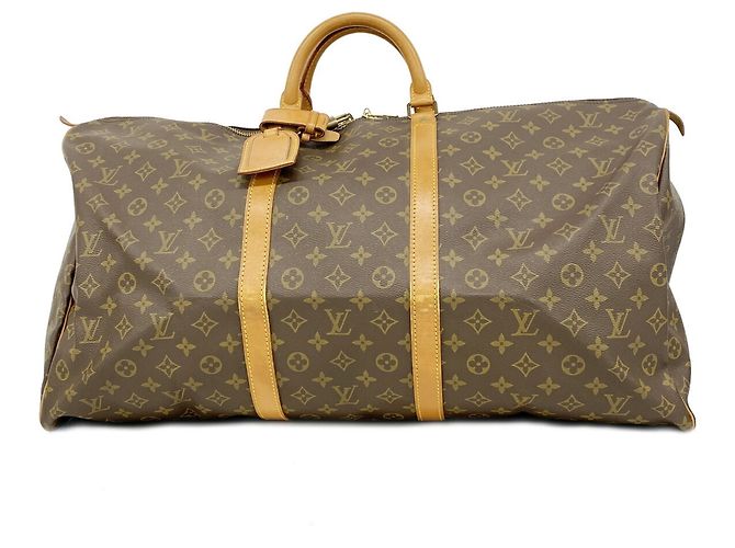 Borsa Louis Vuitton Brown Boston Monogram Keepall 60 Marrone