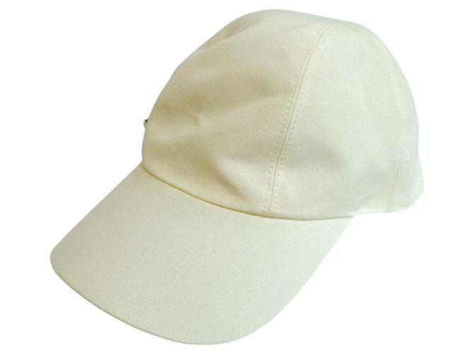 Hermès Cappello Sellier con Bottone Hermes in White Bianco