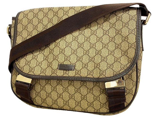 Borsa a tracolla Gucci GG Supreme Marrone