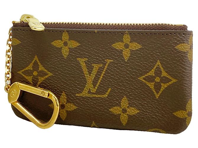 Louis Vuitton Monogram Pochette Clé Geldbörse/Münzbeutel Braun