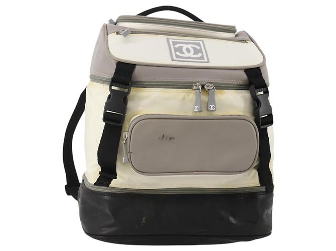CHANEL Sports Line Rucksack Weiß Grau CC