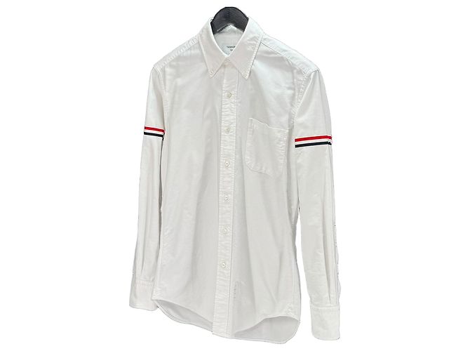 Thom Browne Camisa de algodón Oxford White Blanco