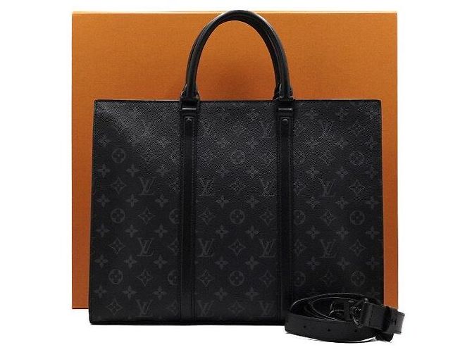 Louis Vuitton Monogram Eclipse Sac Plat Horizontal Borsa Business da Uomo Tote e Borsa a Tracolla