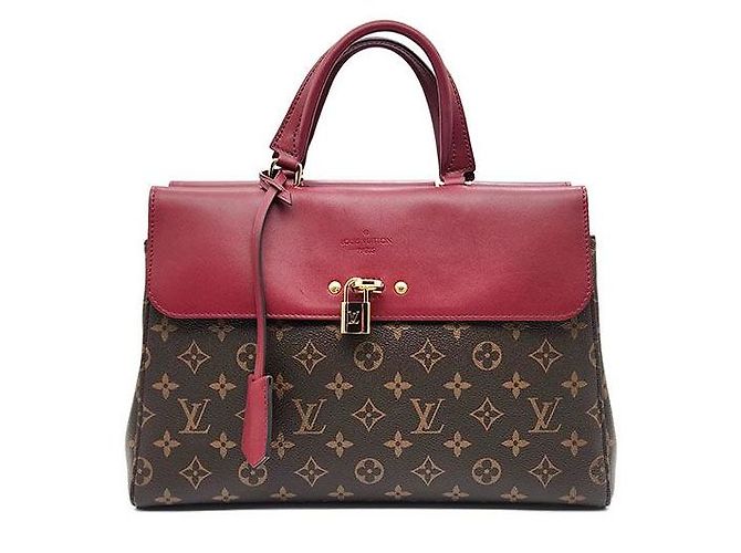 Louis Vuitton Monogram Venus Burgundy Handbag Red