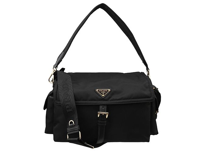 Prada Borsa a tracolla grande in Re-nylon Nero