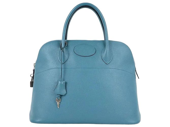 Hermès Bolide Blue Jean Silver Stamp