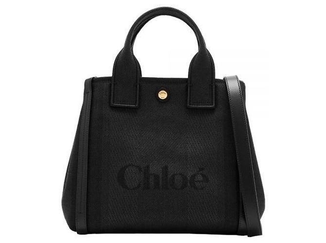 Chloé Small Carry Canvas Tote Bag Black