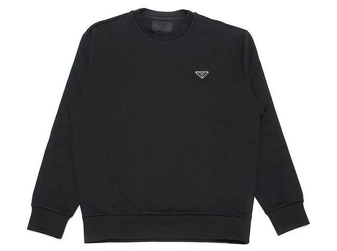 Prada Sweatshirt aus technischem Baumwollstoff Schwarz
